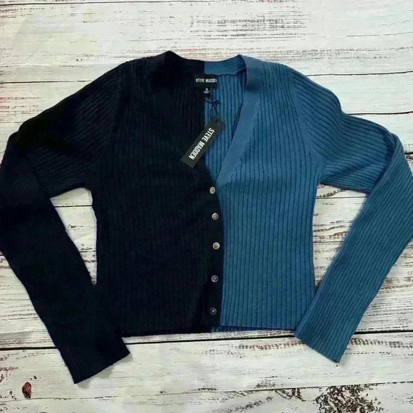 Steve Madden Black and Blue Knit Sweater New with tags. Small. - Picture 1 of 6